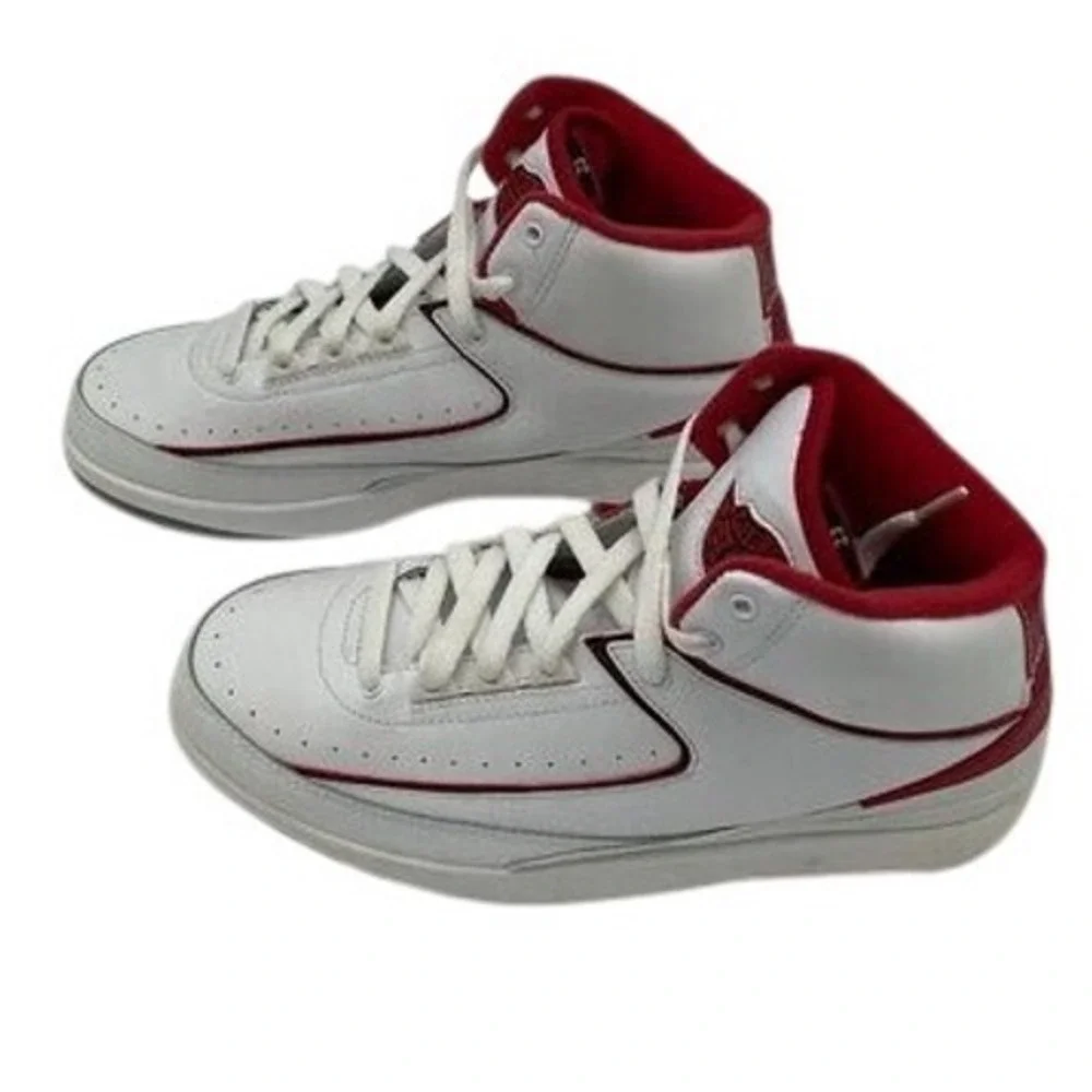 Air Jordan 2 Retro White Varsity Red 2008 308325-162 Mens 6.5Y Sneakers‎